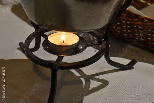 A warmer for warming food on the table