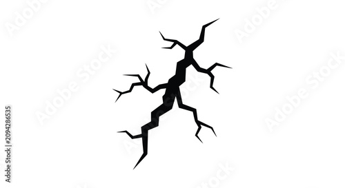 Foto Fractured shape silhouette on a white background