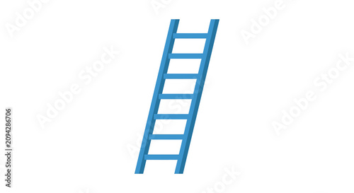 Fotografie Blue Ladder Illustration On White Background ladders