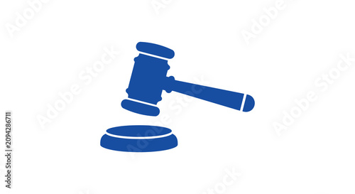 Foto Gavel Silhouette On White Background Legal Justice Symbol