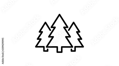 Pine Tree Forest Icon Vector Illustration