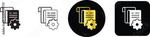 Fotografía Document content management system with gear icon set for project setup configur