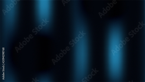 Abstract Halftone Geometic Neon Dots Pattern Vector Illustration on Dark Background