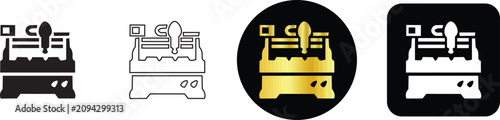 Konstfotografi Industrial manufacturing machinery production equipment icon set for factory aut