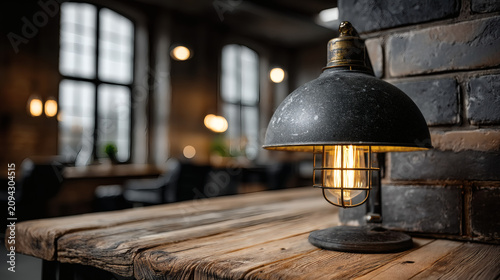 black lamp in the restaurant