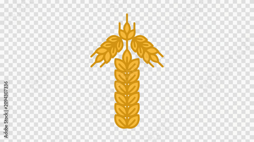 Wheat stalk shaped like an upward pointing arrow symbolizes agricultural growth and prosperity in this graphic.