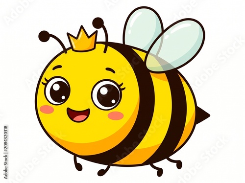  Adorable Cartoon Bee Character with Crown