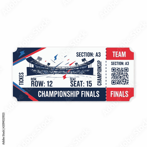 Sports Championship Finals Event Ticket Template Illustration