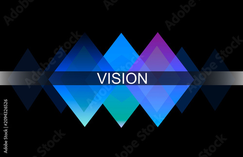 Abstract background with geometric shapes, diamonds and colors, vision.	