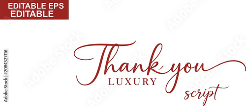 Elegant 'thank you' luxury script typography for cards invitations and appreciation gifts