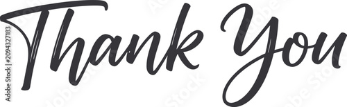 Elegant 'thank you' calligraphy modern script for cards gifts and appreciation messages