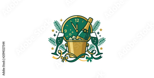Photography New Year's Eve Celebration Vector Illustration