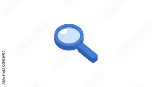 Obraz na plátne Blue Magnifying Glass Closeup.
