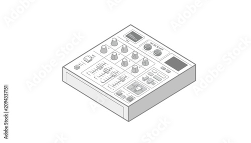 Tableau sur toile Professional audio mixing control board.