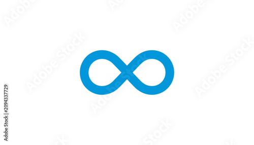 Canvastavla Blue infinity symbol on white.