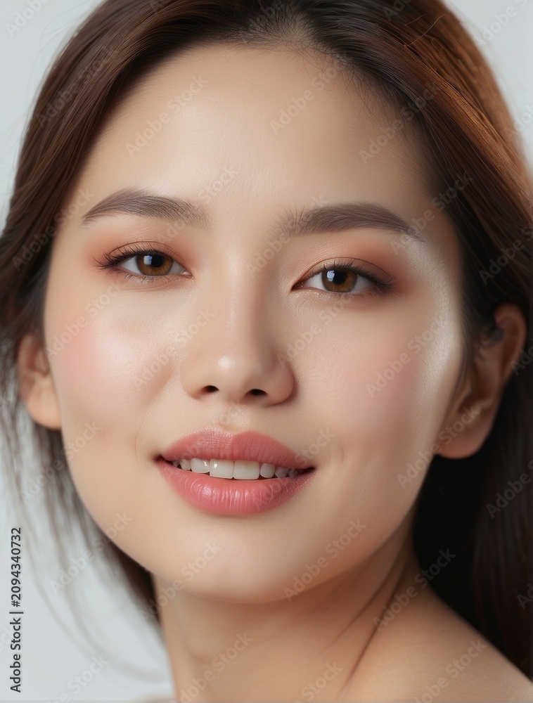 Fototapeta premium Asian woman with white dress, Facial treatment, skin care, Cosmetology