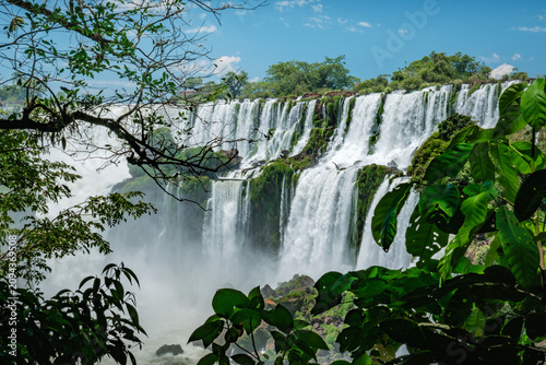 Obraz na plátně Natural scenery of Iguazu Falls in Argentina and Brazil, South America