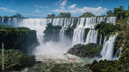Natural scenery of Iguazu Falls in Argentina and Brazil, South America