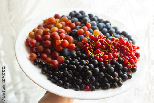 blueberries and raspberries