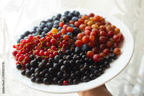 blueberries and raspberries