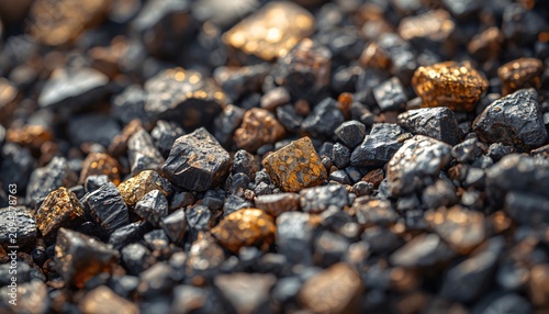 Rare Earth Mineral Extraction Close Up Texture Critical Materials Industry Concept
