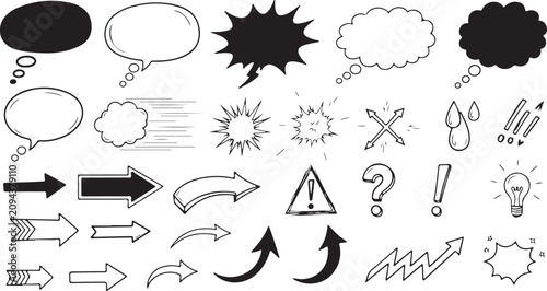 Schilderij op canvas Colorful empty speech and thought bubbles overlap on a white background, conveyi