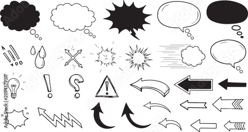 Fényképezés Colorful empty speech and thought bubbles overlap on a white background, conveyi