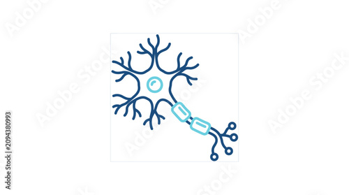 Human Neuron Cell Outline Vector Icon