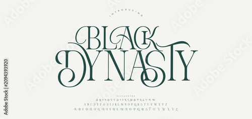 Canvastavla BLACK DYNASTY Elegant alphabet letters font logo