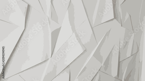 White geometric abstract paper shapes.