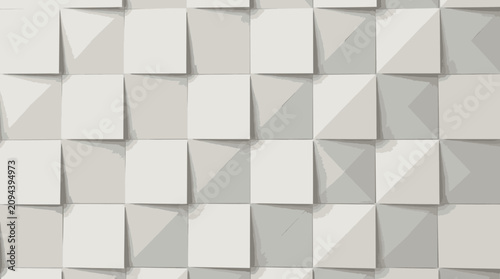 White 3D Cube Mosaic Wall Panel.