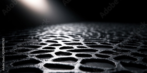 Textured black surface with a spotlight from above, creating a dramatic effect