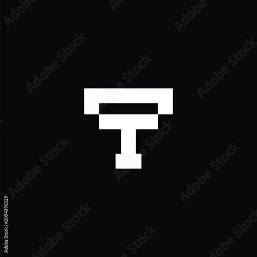 Modern Letter T Logo Geometric Minimal Abstract Lettermark Monogram Vector