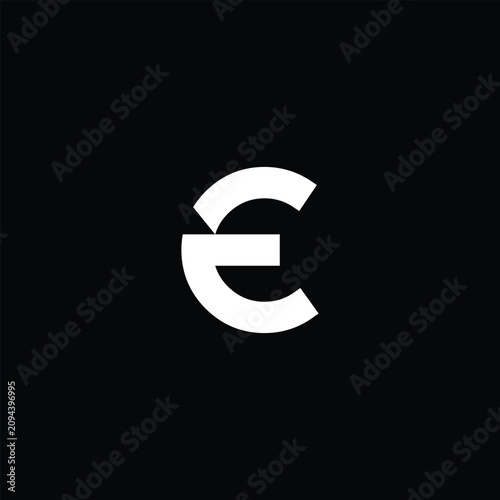 Modern Letter E Logo Geometric Minimal Abstract Lettermark Monogram Vector