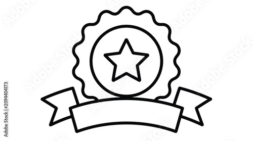 Badge with star and ribbon icon