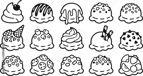 Tableau sur toile Celebrate national ice cream day with delicious flavors and toppings
