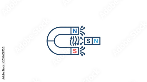 Fotografi Magnetic Field Physics Vector Illustration