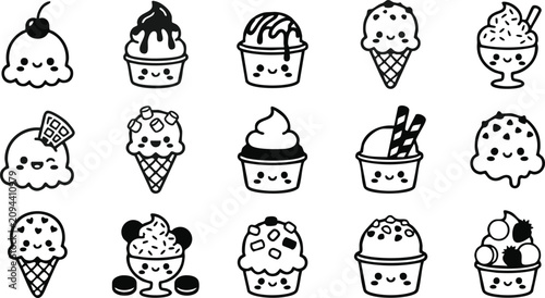 Quadro su tela Celebrate national ice cream day with delicious treats and flavors
