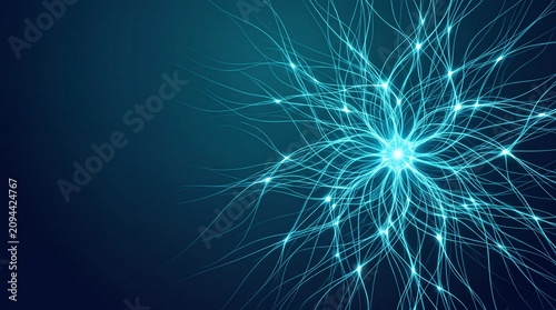 Neural network expanding outward in 4K. Artificial intelligence concept with glowing blue connections. Futuristic technology background.