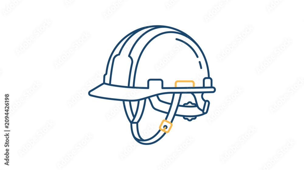 Fototapeta premium Construction Hard Hat Outline Vector