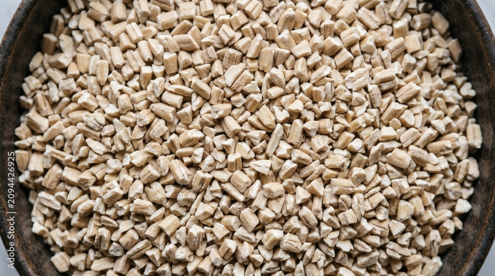 Obraz premium Steel Cut Oats Chunky Raw Texture.