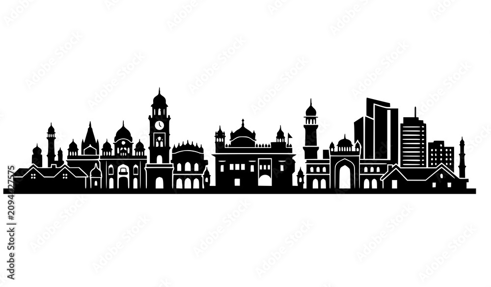 Obraz premium Karachi city skyline illustration