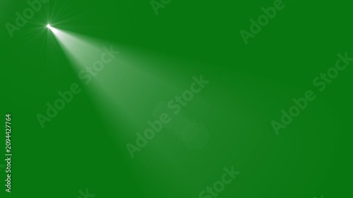 Spotlight Light Rays Isolated on Green Screen