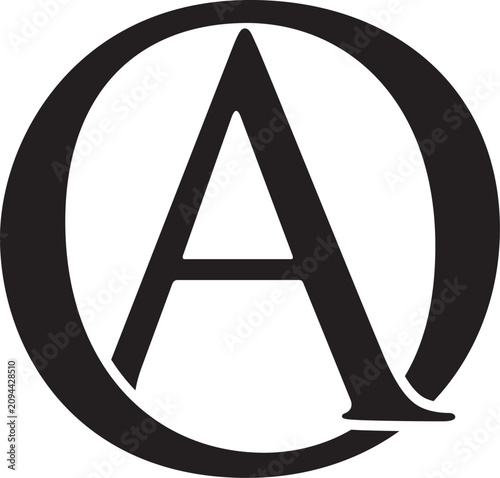 A OA AO letter logo design vector template