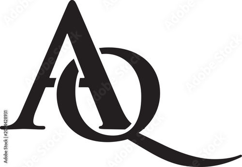 AQ initial letters, monogram logo