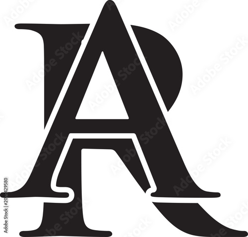 Initial letter ra or ar logo vector design template