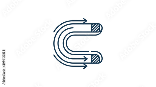 Valokuva Minimal Horseshoe Magnet Line Icon