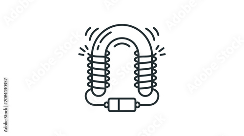 Billede på lærred Electromagnet Line Art Icon