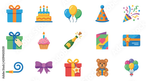 Birthday and Celebration Icon Set