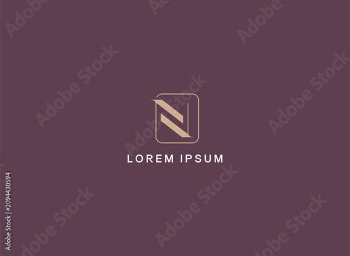 Unique nv letter typography brand logo design, vn golden logo, nv logo mark